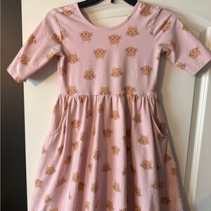 Hanna Andersson Pink Cat Pattern Dress